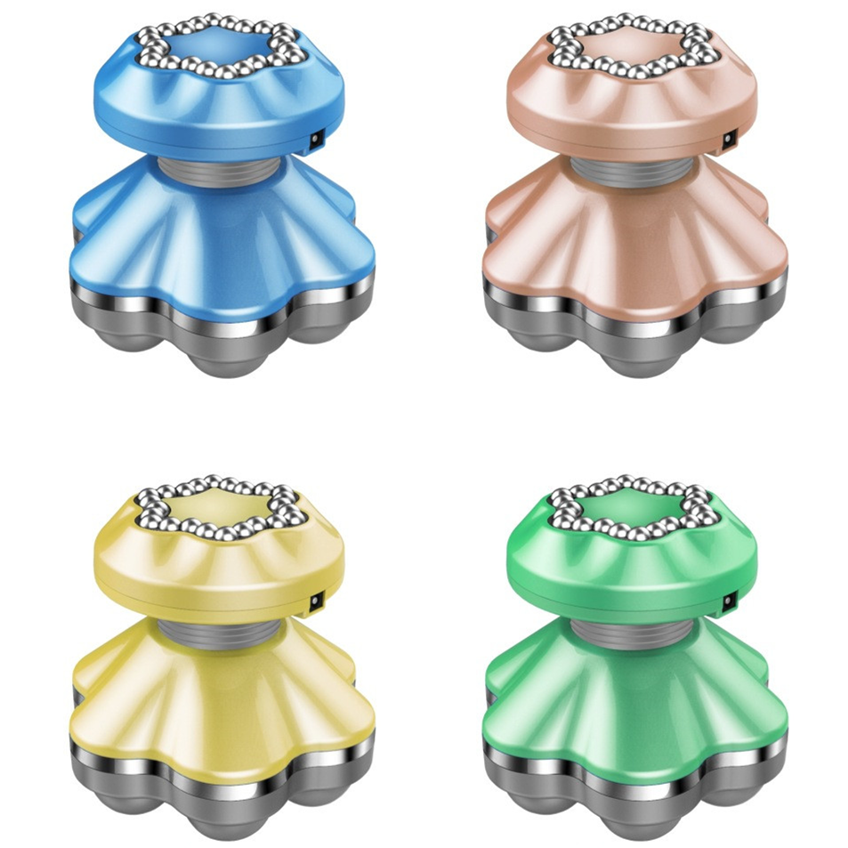 A compact USB Dual-use Six-foot Vibration Electric Massager with six massage heads, designed for portable relaxation and muscle relief.